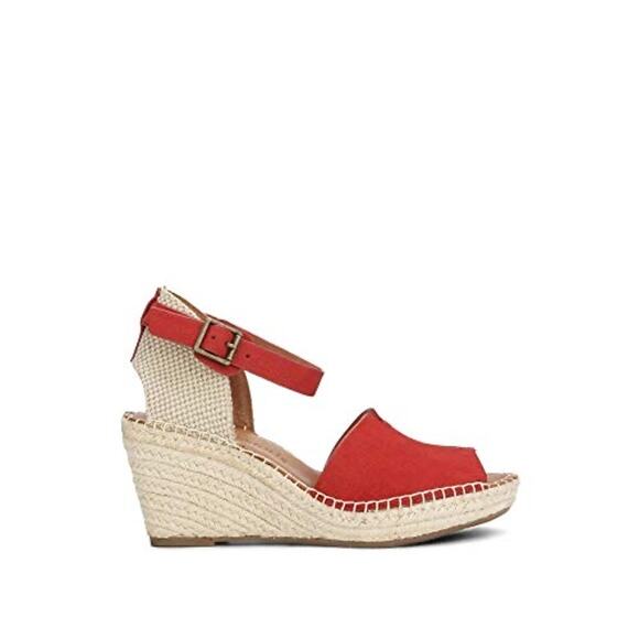 Gentle Souls by Kenneth Cole Women's Charli Espadrille Wedge Sandal Red Size 8.5 - Picture 2 of 11